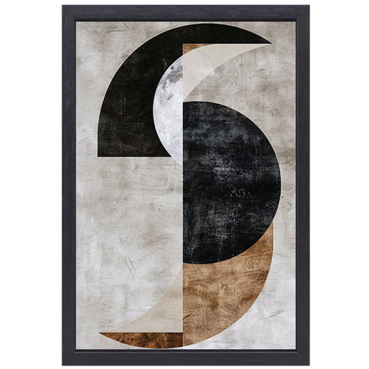 Abstracte compositie met monochrome texturen canvas met baklijst