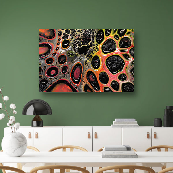 Abstract kleurrijk kunstwerk met dynamische patronen poster