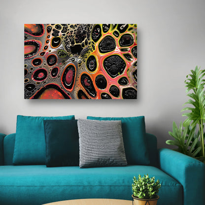 Abstract kleurrijk kunstwerk met dynamische patronen poster