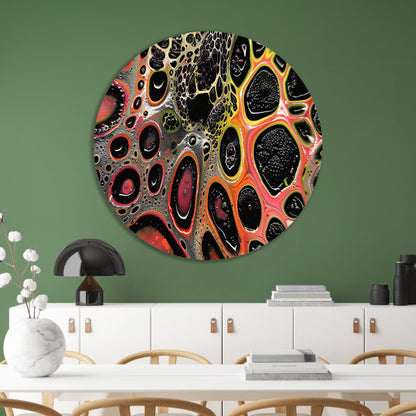 Abstract kleurrijk kunstwerk met dynamische patronen forex muurcirkel