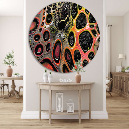 Abstract kleurrijk kunstwerk met dynamische patronen forex muurcirkel