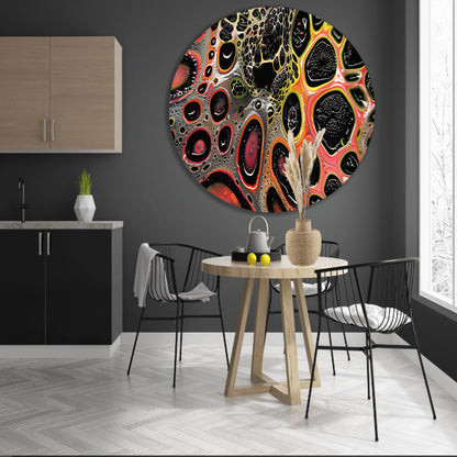 Abstract kleurrijk kunstwerk met dynamische patronen forex muurcirkel
