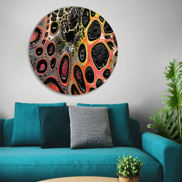 Abstract kleurrijk kunstwerk met dynamische patronen forex muurcirkel