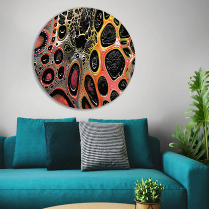 Abstract kleurrijk kunstwerk met dynamische patronen forex muurcirkel