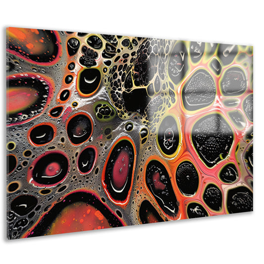Abstract kleurrijk kunstwerk met dynamische patronen acrylglas