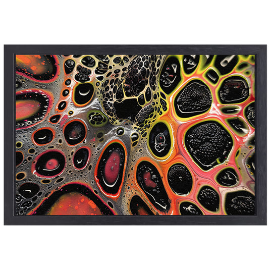 Abstract kleurrijk kunstwerk met dynamische patronen canvas met baklijst