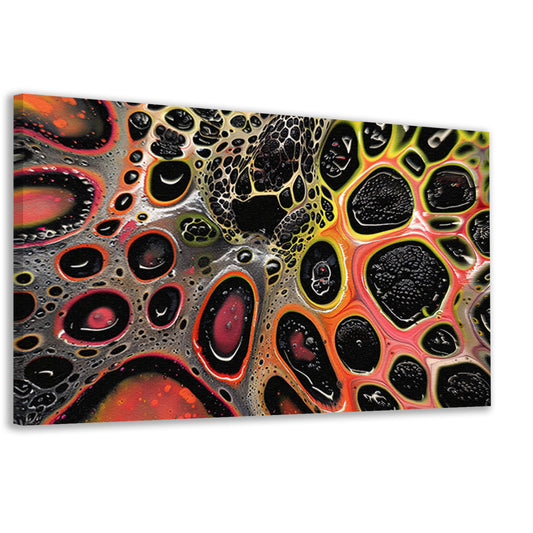 Abstract kleurrijk kunstwerk met dynamische patronen canvas