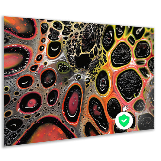 Abstract kleurrijk kunstwerk met dynamische patronen poster