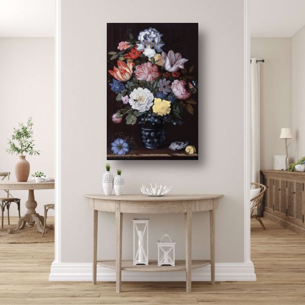 Bloemenstilleven met schelpen - Balthasar van der Ast poster