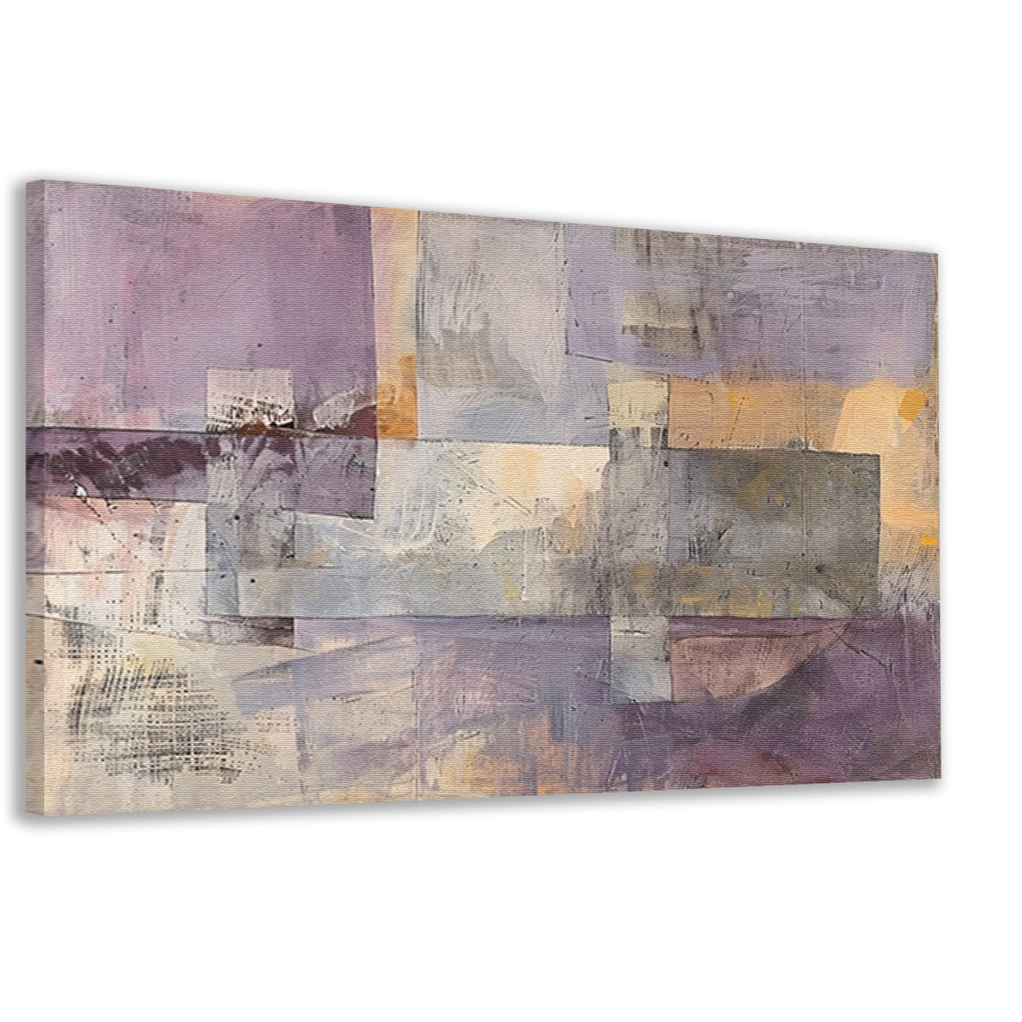 Moderne abstracte skyline met paarse tinten canvas