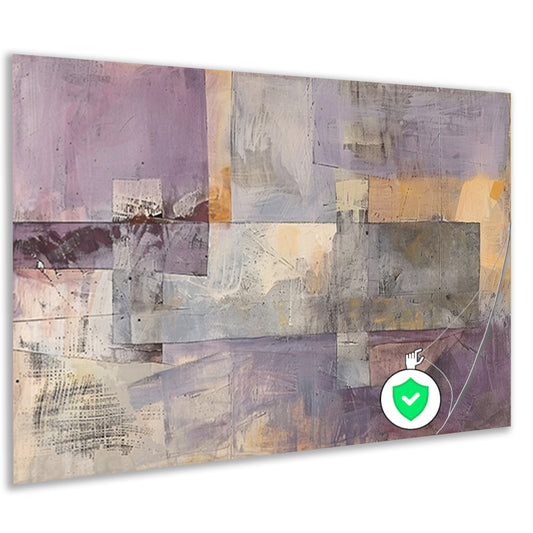 Moderne abstracte skyline met paarse tinten poster