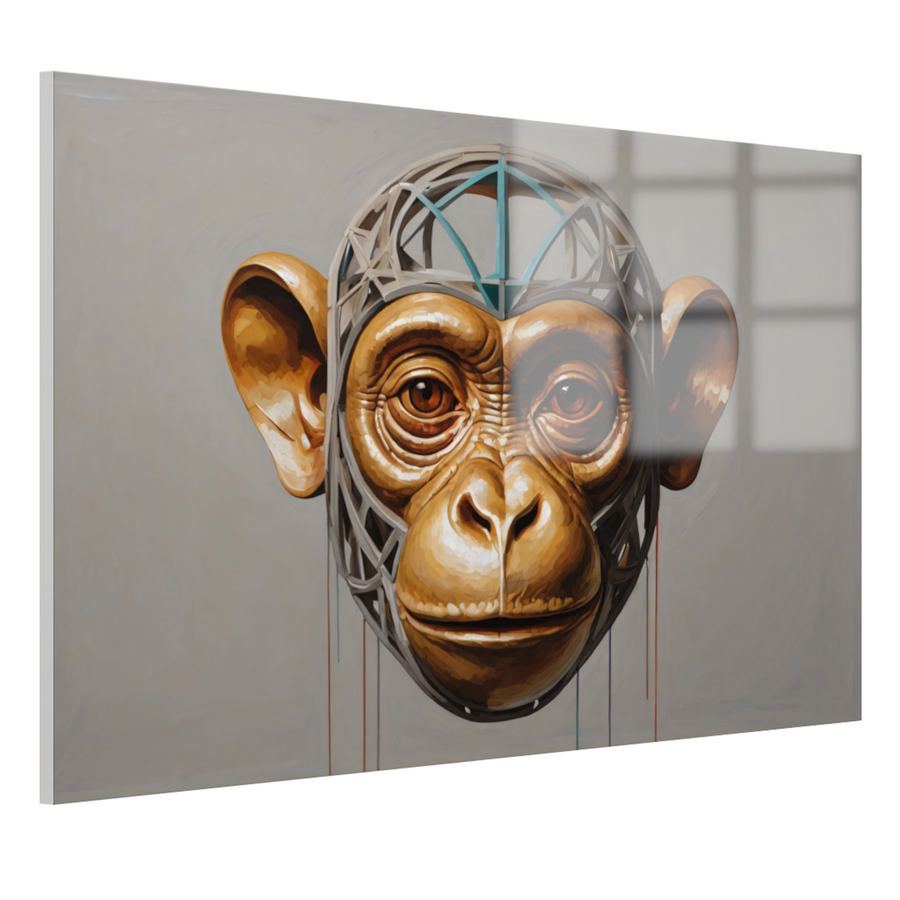 De Reflectie van Gedachten: Surrealistische Aap acrylglas