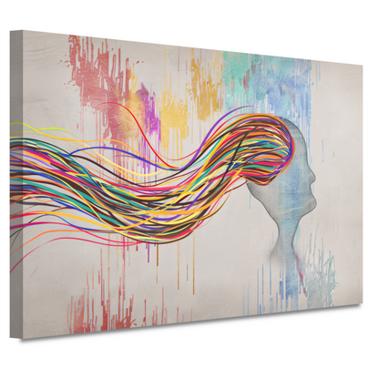 Abstracte Basquiat met kleurexplosie canvas