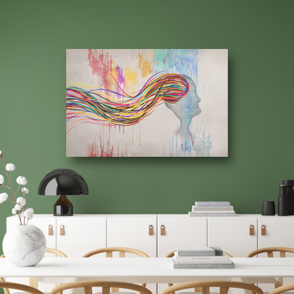 Abstracte Basquiat met kleurexplosie acrylglas