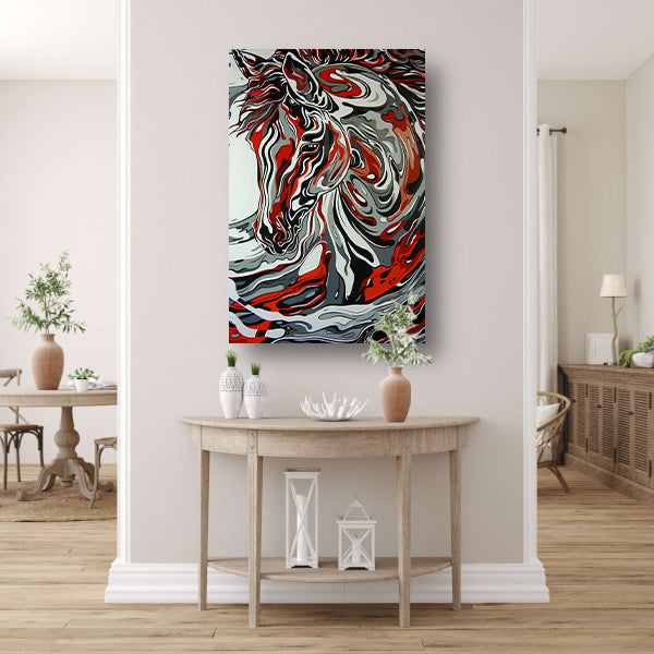 Abstract modern schilderij van een zebra canvas met baklijst