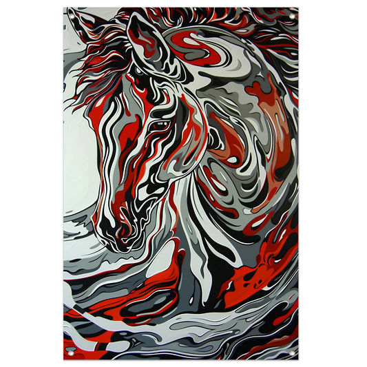 Abstract modern schilderij van een zebra tuinposter