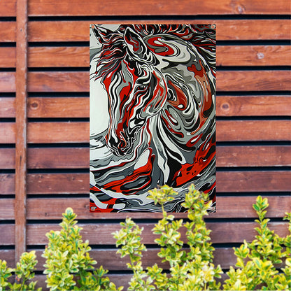 Abstract modern schilderij van een zebra tuinposter