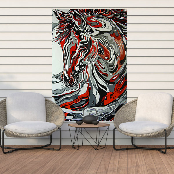 Abstract modern schilderij van een zebra tuinposter