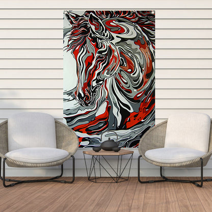 Abstract modern schilderij van een zebra tuinposter