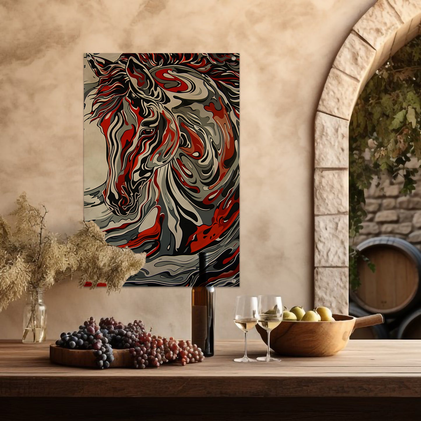 Abstract modern schilderij van een zebra tuinposter
