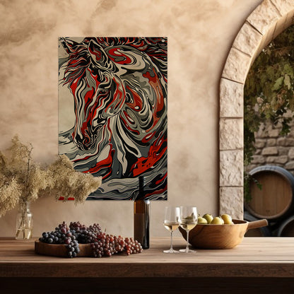 Abstract modern schilderij van een zebra tuinposter