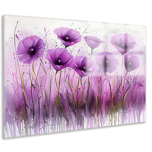 Abstracte paarse bloemen in kleurrijk design acrylglas