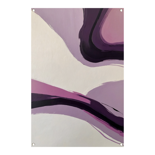 Abstracte Paarse Golven op Minimalistisch tuinposter