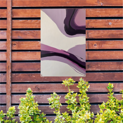 Abstracte Paarse Golven op Minimalistisch tuinposter