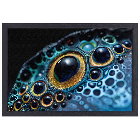 Kleurrijk abstract oog met patronen canvas met baklijst