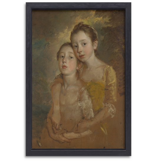 De dochters van de schilder met een kat - Thomas Gainsborough canvas met baklijst