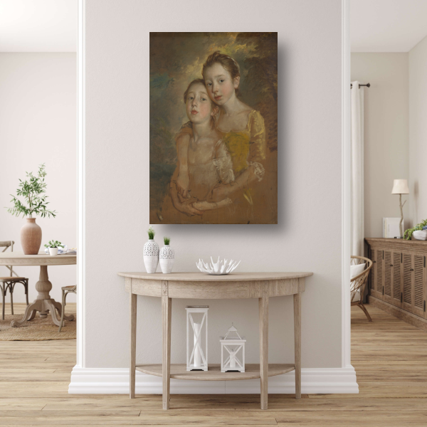 De dochters van de schilder met een kat - Thomas Gainsborough poster