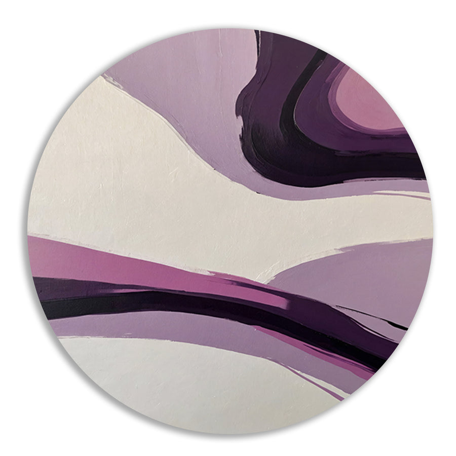 Abstracte Paarse Golven op Minimalistisch forex muurcirkel