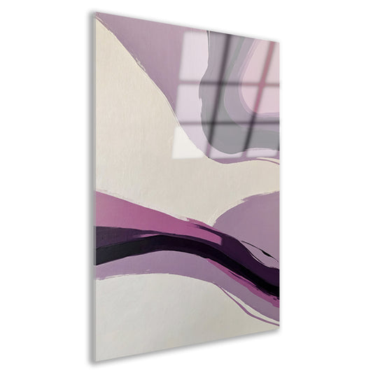 Abstracte Paarse Golven op Minimalistisch Canvas Acrylglas