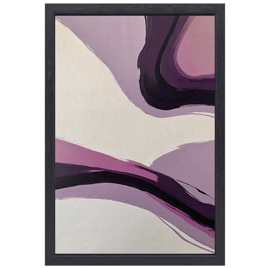 Abstracte Paarse Golven op Minimalistisch Canvas canvas met baklijst
