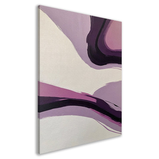 Abstracte Paarse Golven op Minimalistisch Canvas canvas