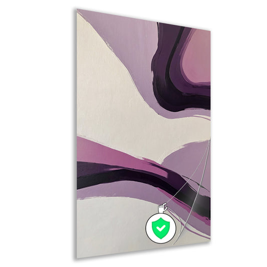 Abstracte Paarse Golven op Minimalistisch Canvas poster