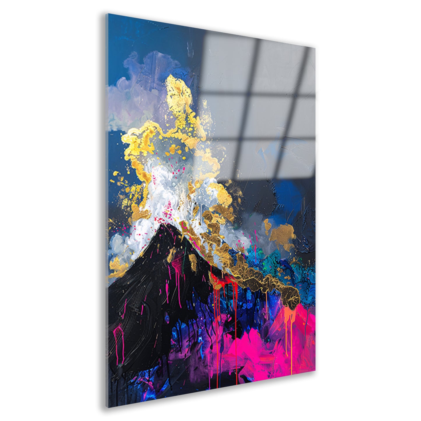 Abstract schilderij van vulkaanuitbarsting acrylglas