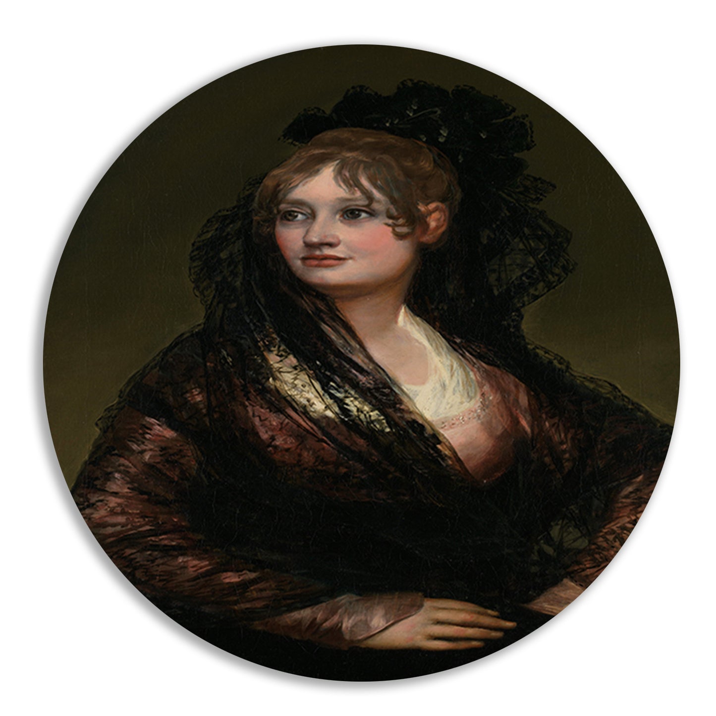 Portret van Doña Isabel Cobos de Porcel - Francisco Goya aluminium muurcirkel