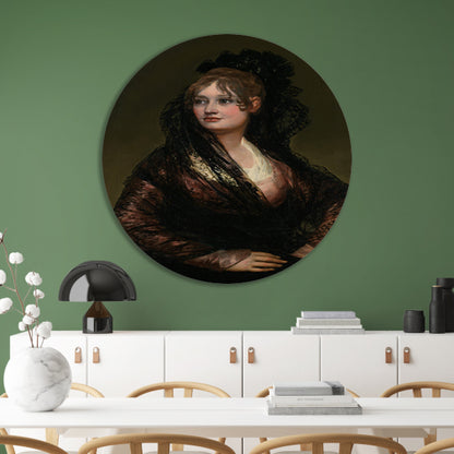 Portret van Doña Isabel Cobos de Porcel - Francisco Goya aluminium muurcirkel