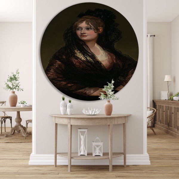 Portret van Doña Isabel Cobos de Porcel - Francisco Goya aluminium muurcirkel