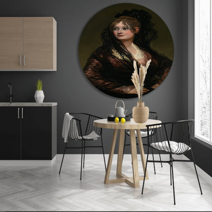 Portret van Doña Isabel Cobos de Porcel - Francisco Goya aluminium muurcirkel