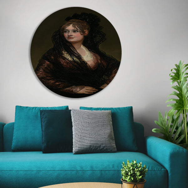Portret van Doña Isabel Cobos de Porcel - Francisco Goya aluminium muurcirkel