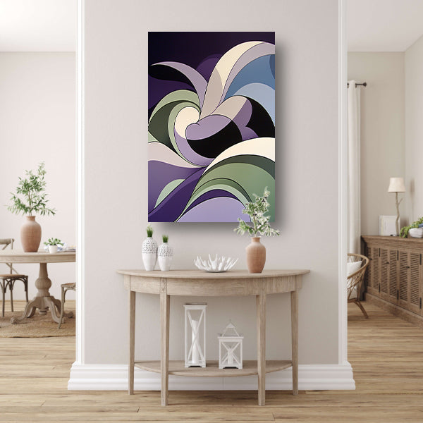 Abstracte kleurrijke vormen in moderne kunst canvas met baklijst