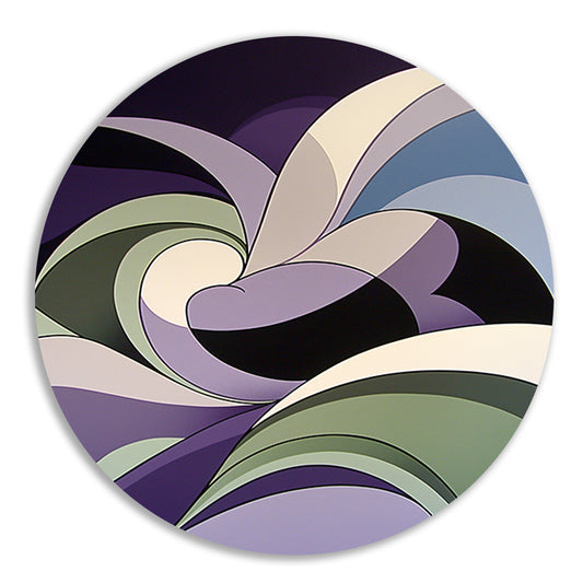 Abstracte kleurrijke vormen in moderne kunst aluminium muurcirkel