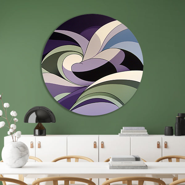 Abstracte kleurrijke vormen in moderne kunst aluminium muurcirkel