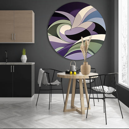 Abstracte kleurrijke vormen in moderne kunst aluminium muurcirkel