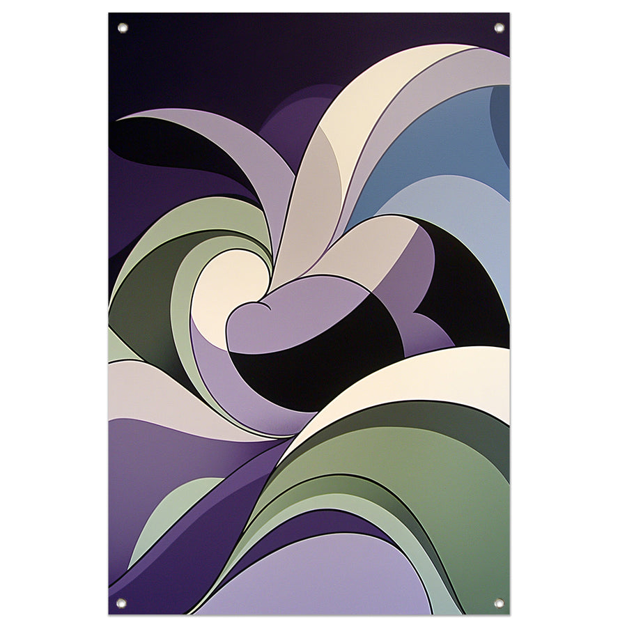 Abstracte kleurrijke vormen in moderne kunst tuinposter