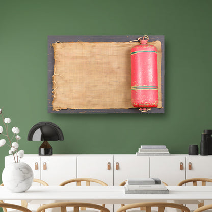Vintage vuurblusser met verweerd doek   canvas