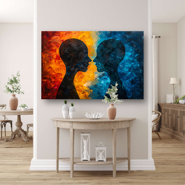 Kosmische Dialoog Tussen Aarde en Ruimte acrylglas