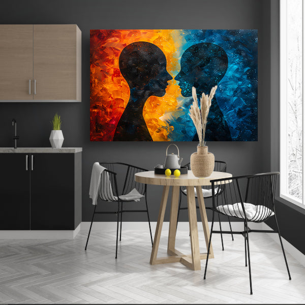 Kosmische Dialoog Tussen Aarde en Ruimte acrylglas